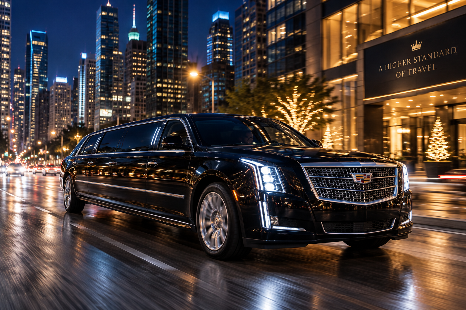 Luxury limousine point to point transportation